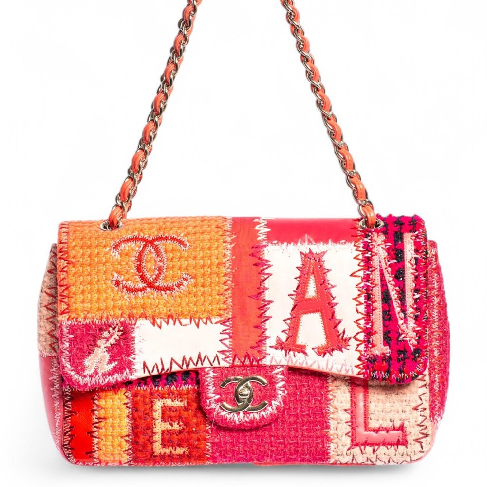 CHANEL 2016 PINK JUMBO PATCHWORK BAG